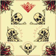 Skull and Rose Frames set 01