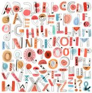 Watercolour and pencil doodle alphabet