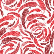 Red Hot Chilly Peppers seamless pattern Mexican food theme