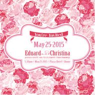 Wedding Invitation Card - with Floral Background
