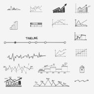 business finance statistics infographics doodle hand drawn elements Concept - N4