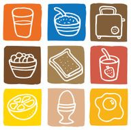 Breakfast icons block icon set N2