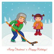 Young boy plays hockey N2