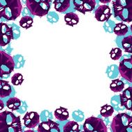 Skulls border made in contemporary geometric style vector