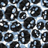 Black skulls seamless pattern geometric contemporary style