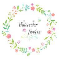 Watercolor floral wreath design