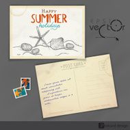 Old Postcard Design Template N7