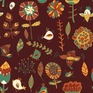 flower and bird Seamless texture N10