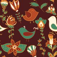 flower and bird Seamless texture N11