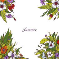 floral frame with flowers N9