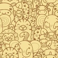 Wild animals seamless pattern