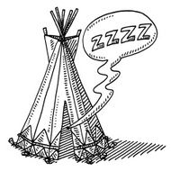 American Indian Tepee Sleeping Drawing