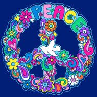 Dove Peace Sign Vector Illustration