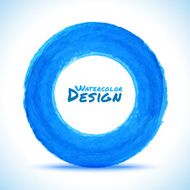 Hand drawn watercolor blue circle