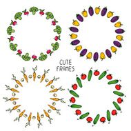 Set of colorful frames vegetables Illustration Beautiful background N2