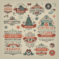 Hand Drawn Christmas Labels &amp; Badges N5