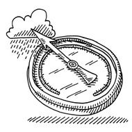 Barometer Gauge Rain Negative Drawing