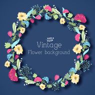 circle flower background concept of retro style color