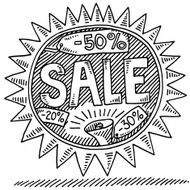Sale Shopping Label Drawing