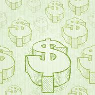 Seamless Doodle Dollar