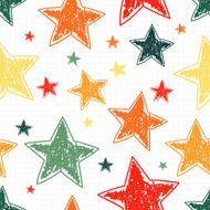 Hand drawn stars seamless pattern N3