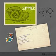 Old Postcard Design Template N8