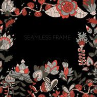 border with abstract hand-drawn flowers N10