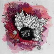 Watercolor paint floral design N2