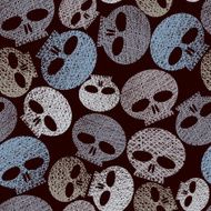 Skulls seamless pattern horror and hard rock theme N2