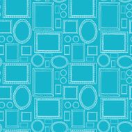 Blue blank picture frames seamless pattern background