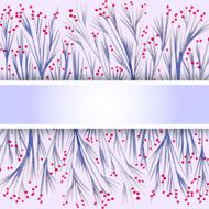 Watercolor natural pattern with grass and berries