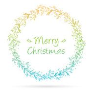 Handdrawn christmas wreath on white background