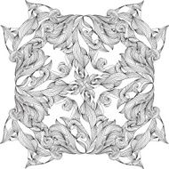 Graphic floral card N3