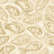 Oysters seamless pattern