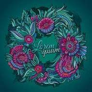 Wreath of flowers and leaves N2