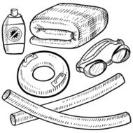 Beach or pool side objects sketch
