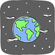 World and space doodle