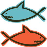 Jesus Fish Shark Doodle