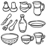 Kitchenware in black and white