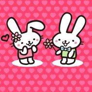 Cute Bunny showing love in Valentine&#039;s Day