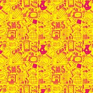 seamless doodle communication pattern N89