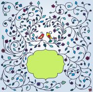 Floral blue background N2