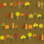 Various geometric trees in autumn Seamless vector illustration N2