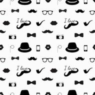 Hipster Black and White Seamless Pattern N2