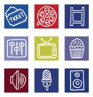 Movie icon square icons block