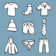 hand drawn clothing icons N2