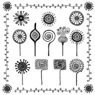 floral doodles ornaments