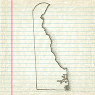 Hand-Drawn Map of Delaware