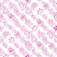 Doodle Character Seamless Pattern