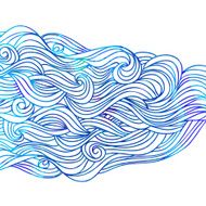 Blue waves watercolor background